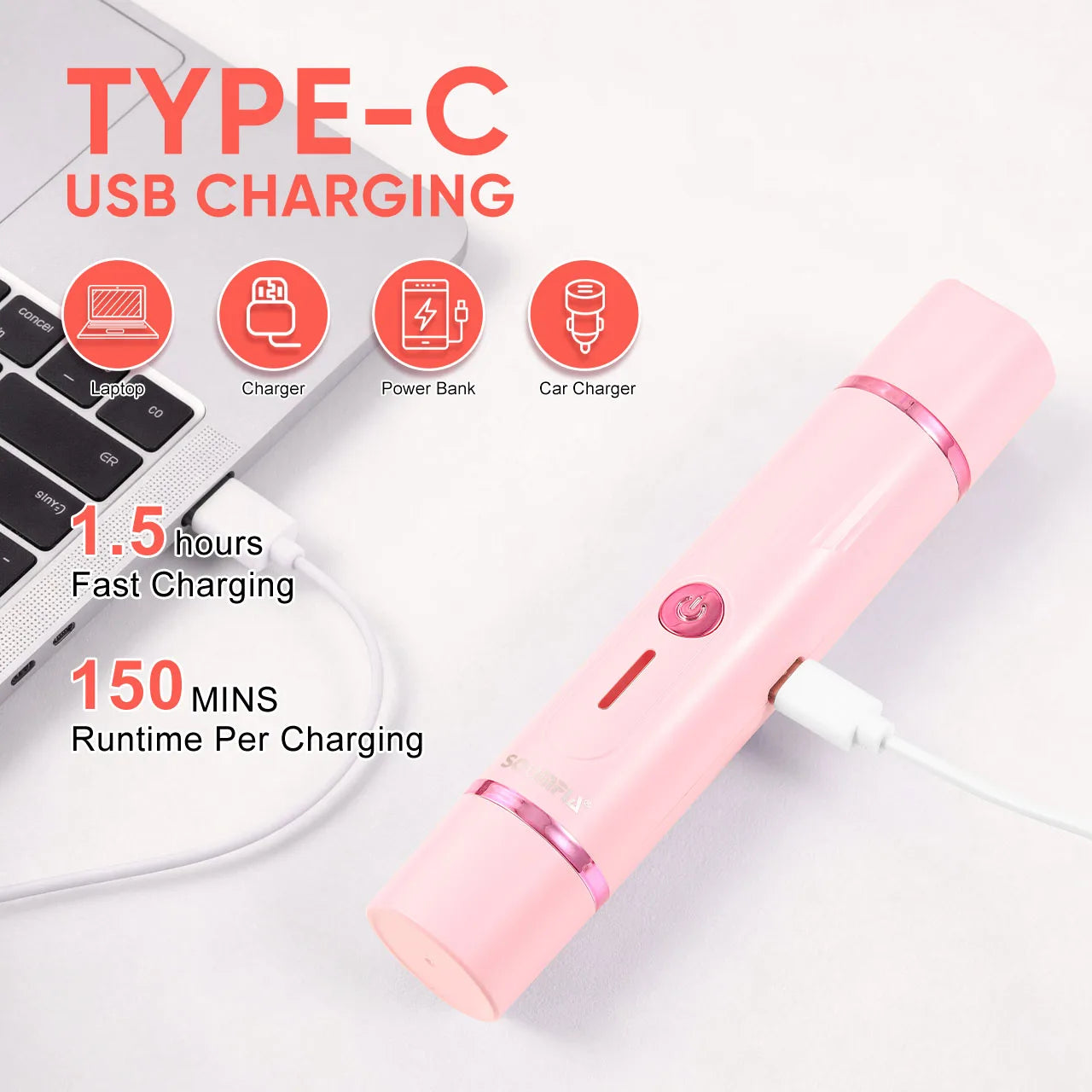 Solimpia Electric Hair Remover for Woman Double-Headed 2-in-1 Shaver for Armpits Intimate Parts Legs Body Hair Trimmer