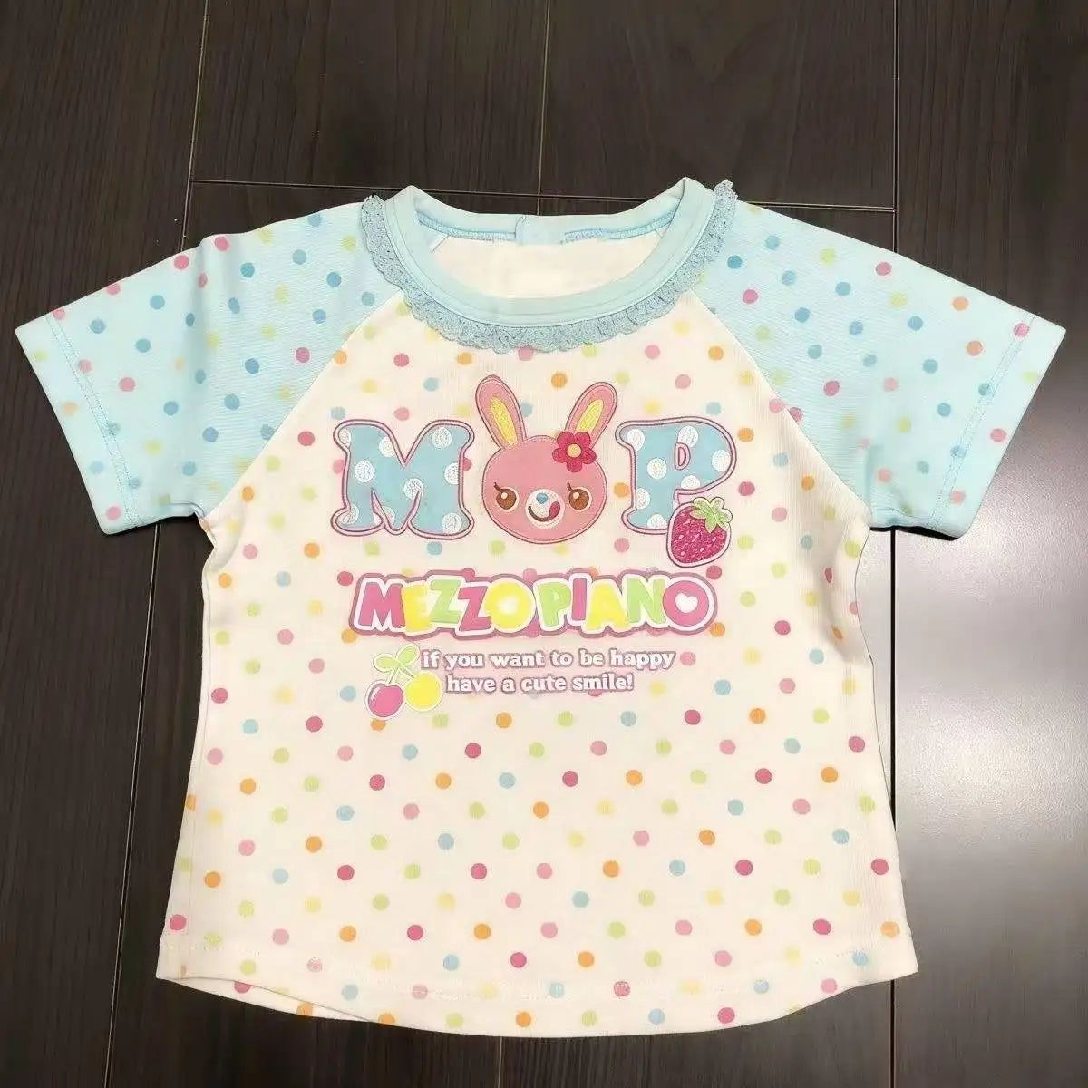 Sweet Kawaii Cartoon Bunny T Shirt Mini Skirt Two Piece Outfit Y2K Girls Raglan Short Sleeve Casual Street Daily Holiday Wear
